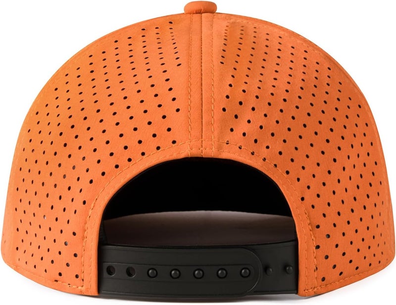 FEINION Men Flat Brim Adjustable Performance Hat Snapback Laser Perforated Baseball Cap - Image 5